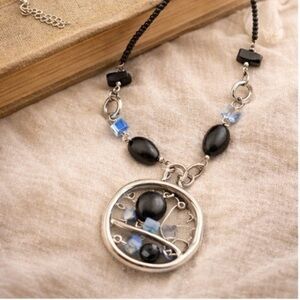 Elegant Black and Silver Necklace